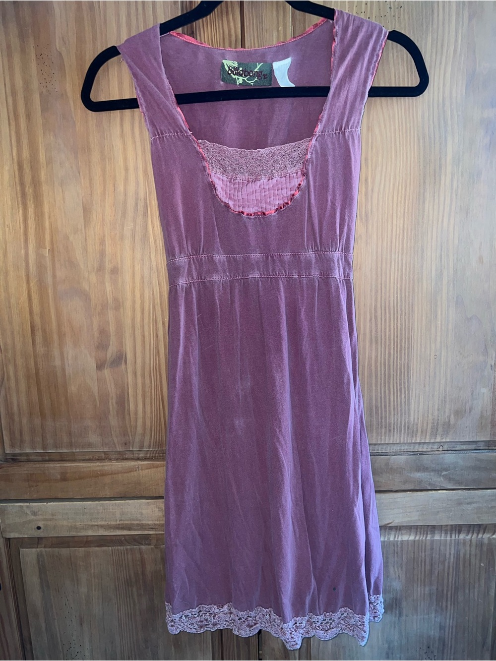 Vintage Women’s Billabong Mauve Pink Lace Crocheted Cotton Dress Y2K Small